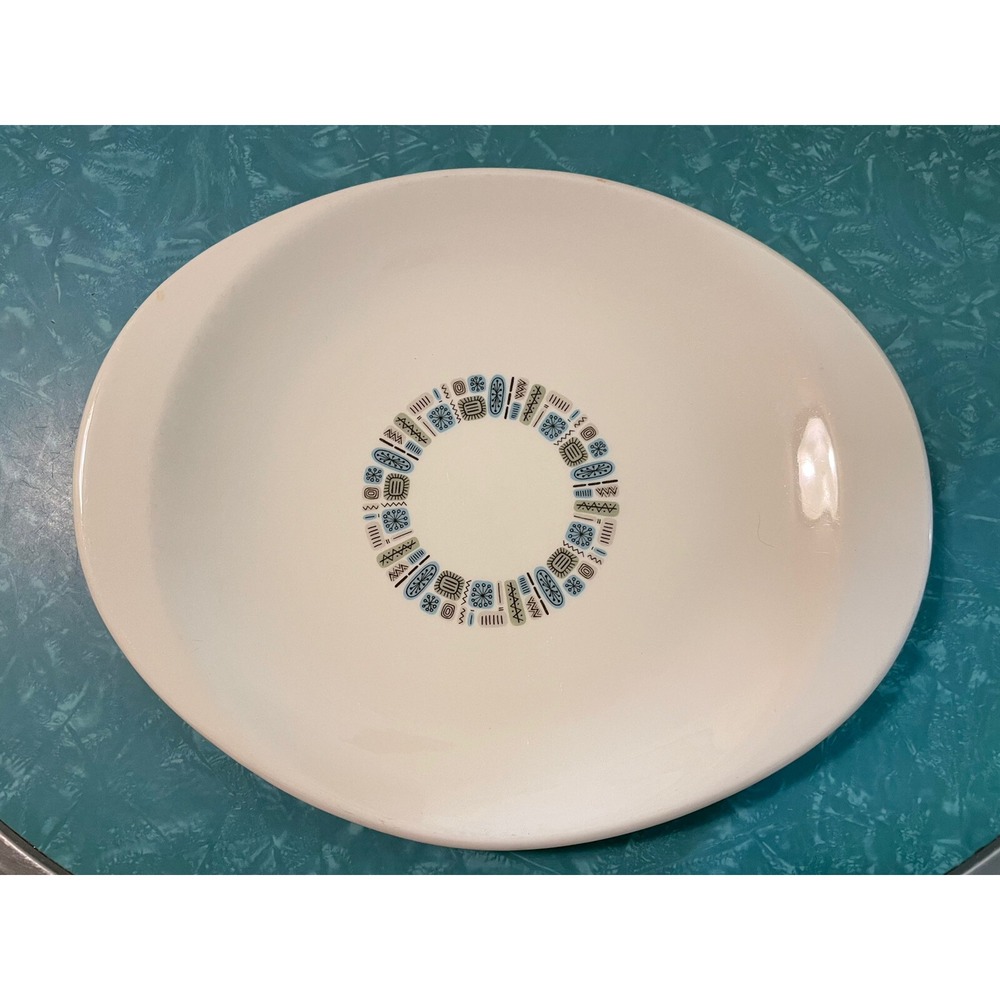 TEMPORAMA 11.25" X 9.5" MCM Oval Serving Platter Canonsburg Dura-Gloss USA